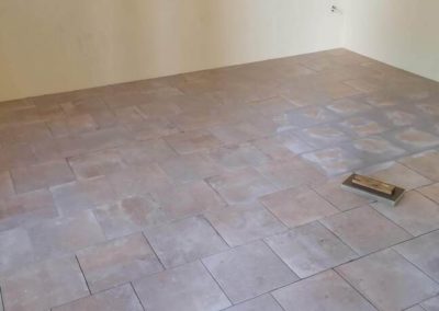 Pose d'un nouveau carrelage